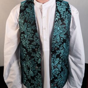 Chaleco brocado turquesa