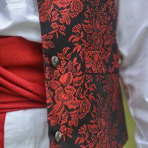 Chaleco brocado rojo